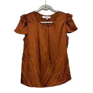 Nine West Suit Separates Rust Color Silk Blouse Size Large